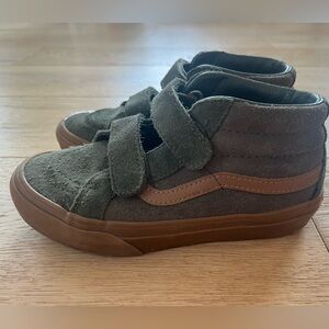Vans Kids High-Top Sneakers in Green and Brown